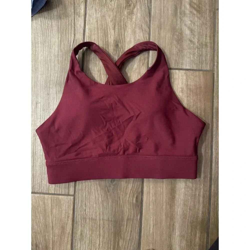 Sports Bra Fabletics maroon racer back size small